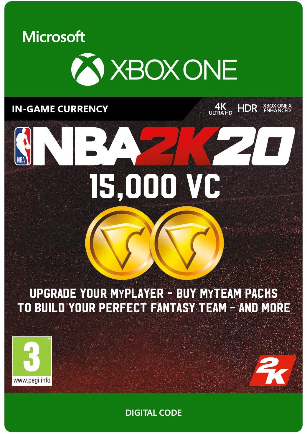 NBA 2K20: 15 000 VC Digital Copy CD Key (Xbox One)