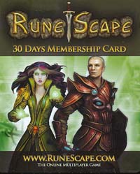 Runescape 3 Month (90 Day) Membership Timecard